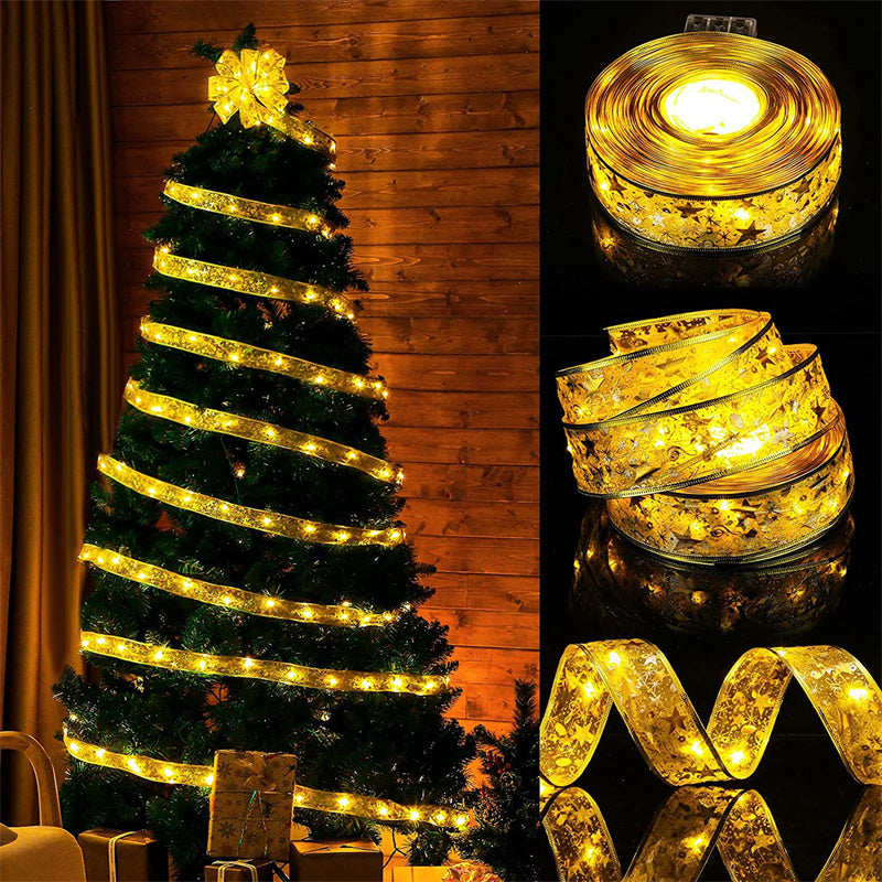 Weihnachtsband beleuchtet Baumschmuck