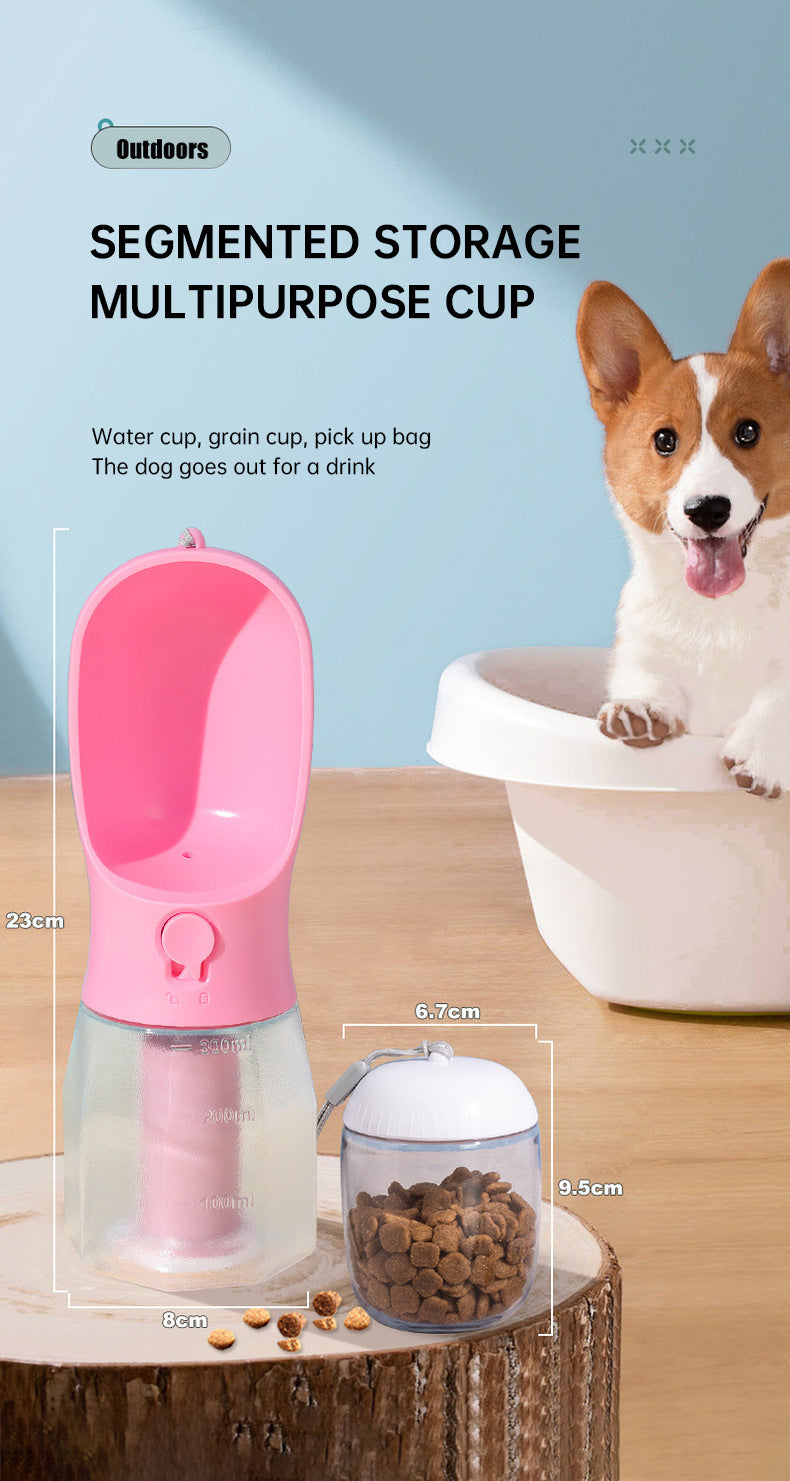 3 in 1 Portable Pet Water Bottle with Food Container