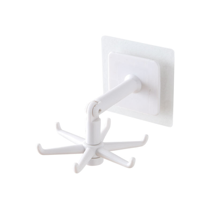 360 Degrees Rotated Kitchen Hooks Self Adhesive with 6 Hooks