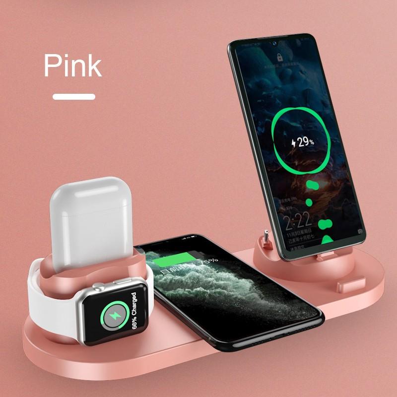 6 in 1 Wireless Charger Dock Station for iPhone/Android/Type-C