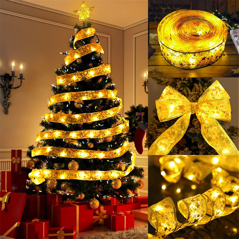 Weihnachtsband beleuchtet Baumschmuck