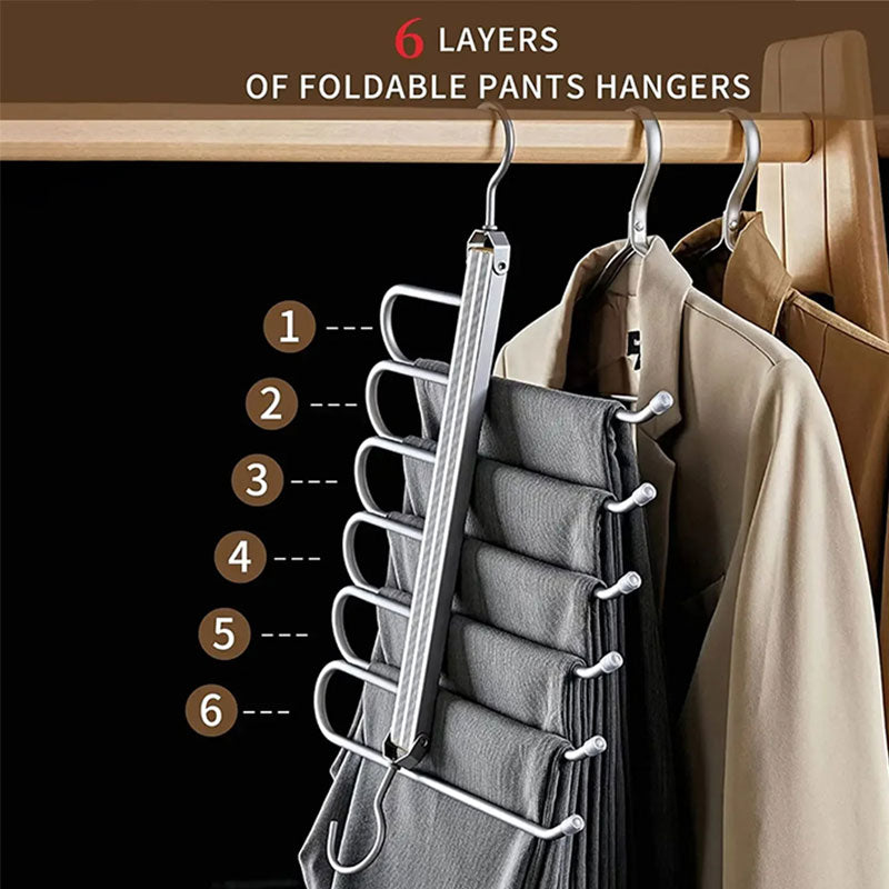 6 Layers Aluminum Pants Hangers
