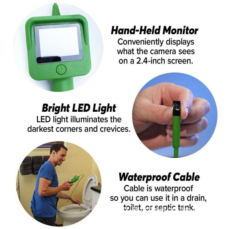 Endoscope Camera With 2.4 Inch with LCD Screen and 1.2m cable