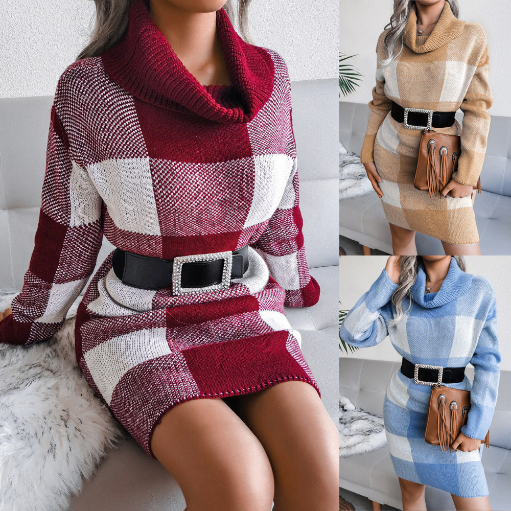 Herbst und Winter neues lässiges Pulloverkleid