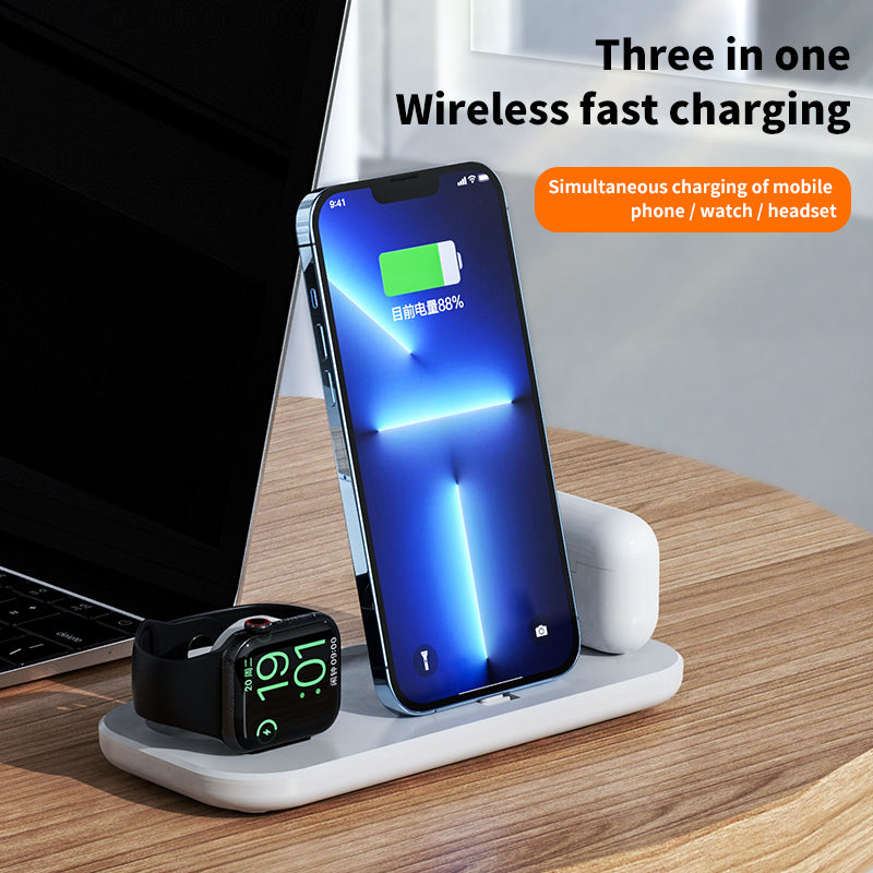 The New Three-In-One Wireless Charger Is Suitable For Apple Mobile Phone, Headset and Watch