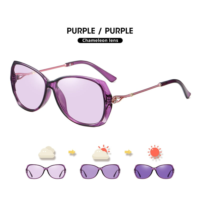 Fashion Design Photochromic Sunglasses For Women / Polarized