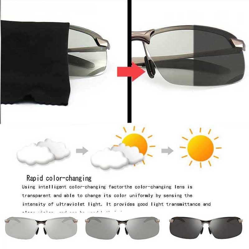 Photochrome Sonnenbrille Herren / Tag-Nachtsicht-Fahrbrille