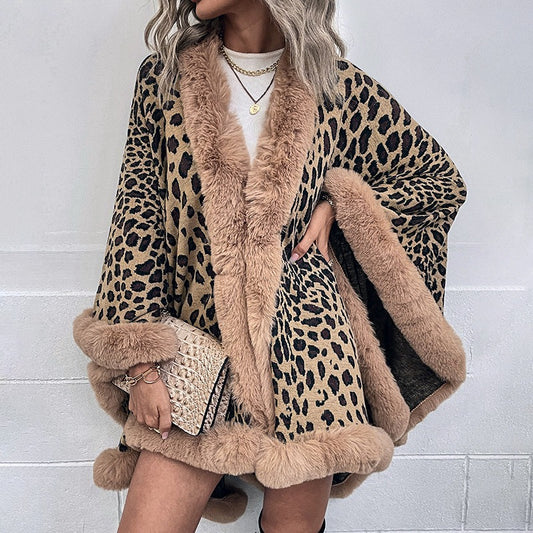 Leopard Cape Sweater for Women