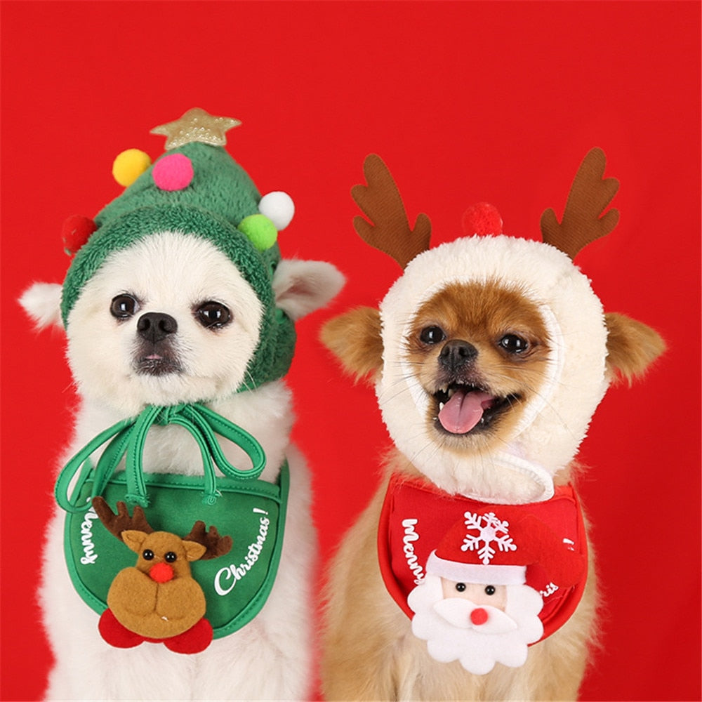 Dog Christmas Bandana and Bibs