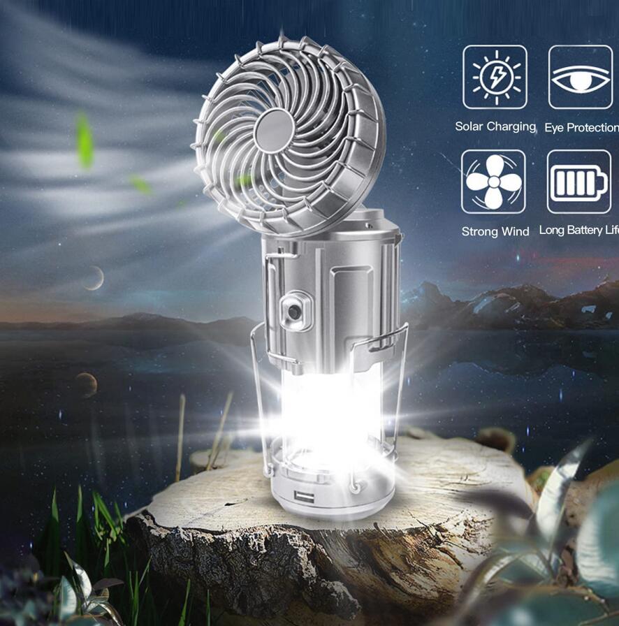 Tragbare Outdoor-LED-Campinglampe mit Solarladegerät 