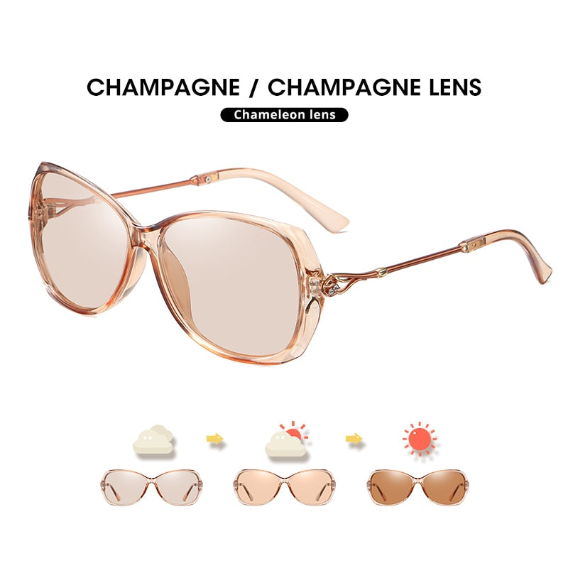 Fashion Design Photochromic Sunglasses For Women / Polarized