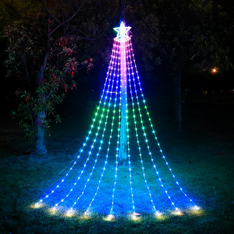 LED Star Waterfall Light for Xmas with App