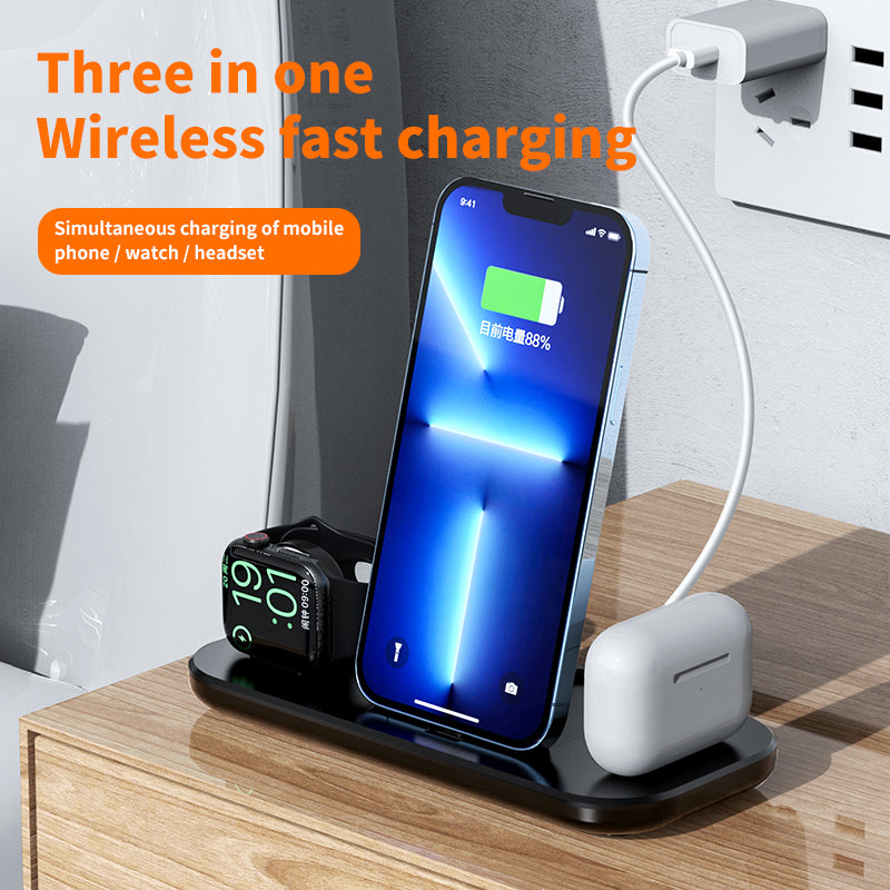 The New Three-In-One Wireless Charger Is Suitable For Apple Mobile Phone, Headset and Watch